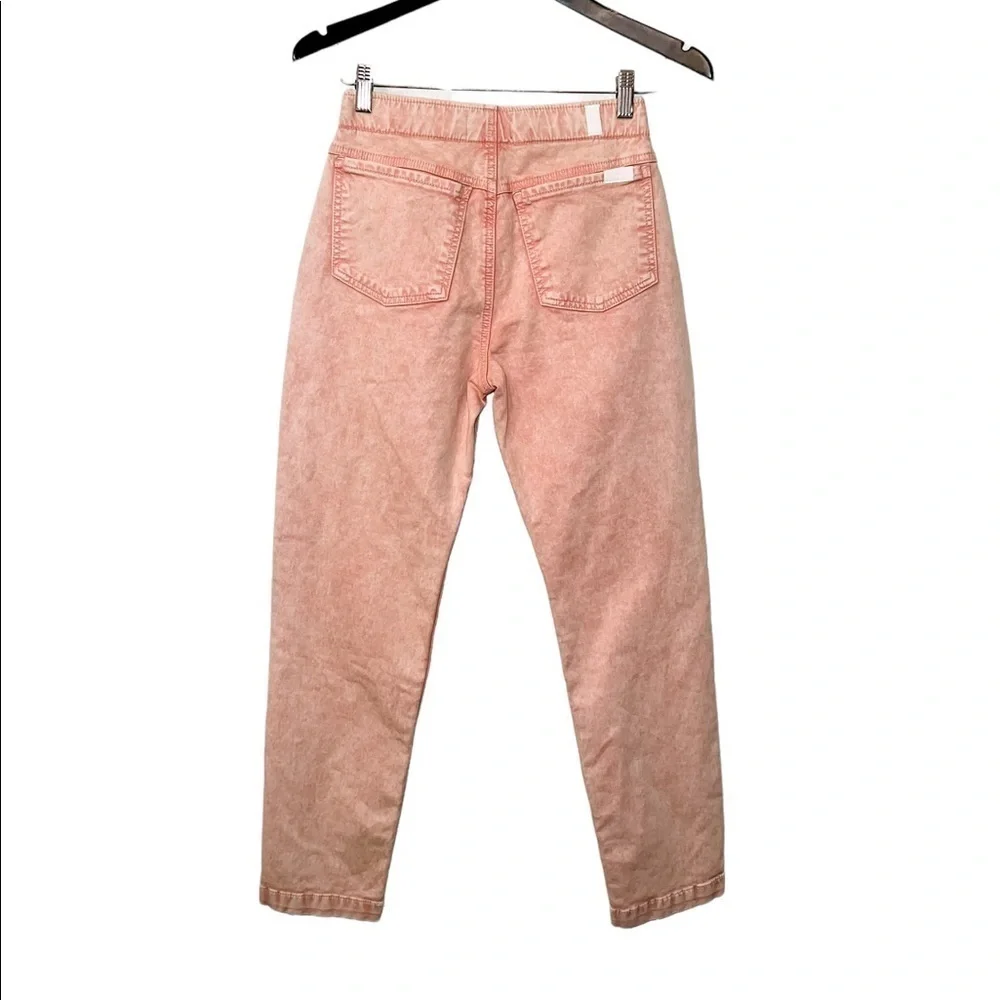 NEW 7 For All Mankind High Waist Cropped Straight Leg Jeans Mineral Rose